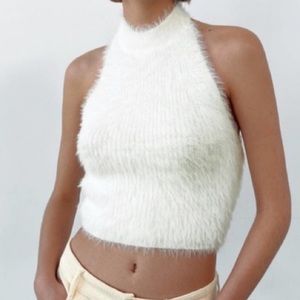 Zara fur halter top